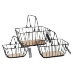SET DE 3 CESTAS DE METAL NEGRO