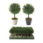 BUXUS ARTIFICIAL REDONDO EN MACETA NEGRA