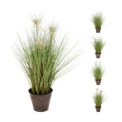 PLANTA DE HIERBA EN MACETA GRIS