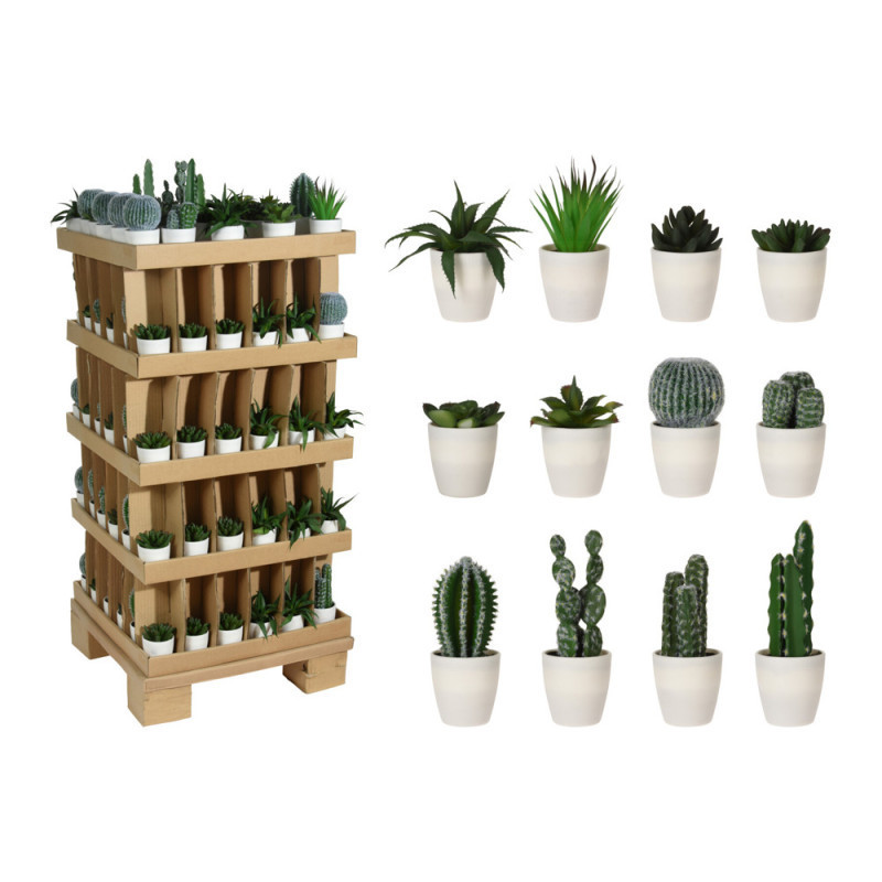 CACTUS EN MACETA BLANCA