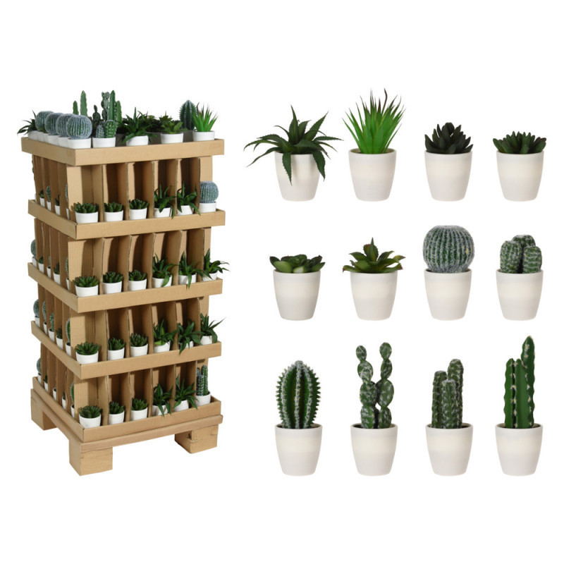 CACTUS EN MACETA BLANCA