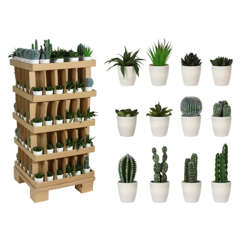 CACTUS EN MACETA BLANCA