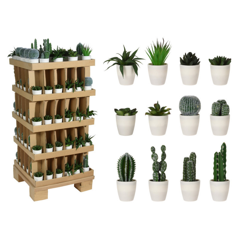 CACTUS EN MACETA BLANCA