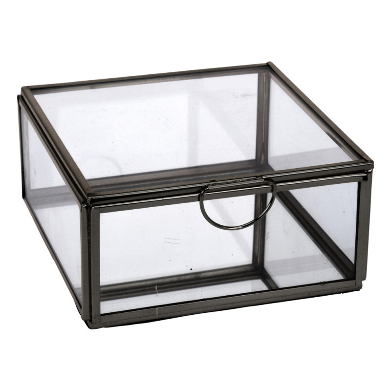 JOYERO DE VIDRIO Y METAL