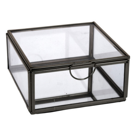 JOYERO DE VIDRIO Y METAL