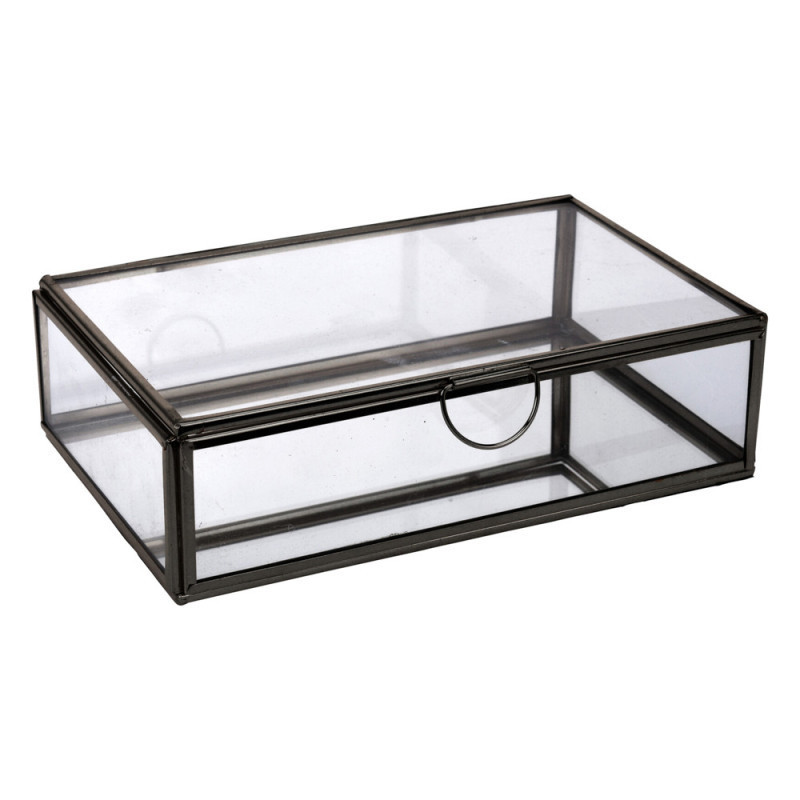 JOYERO DE VIDRIO Y METAL