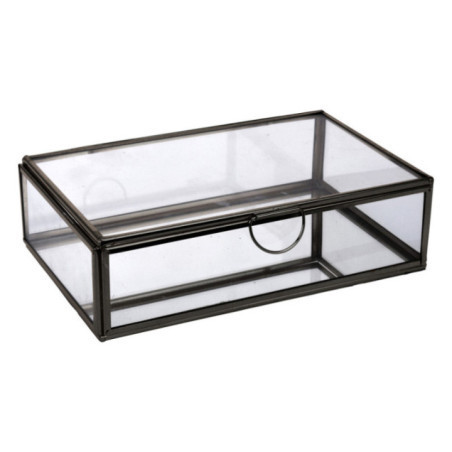 JOYERO DE VIDRIO Y METAL