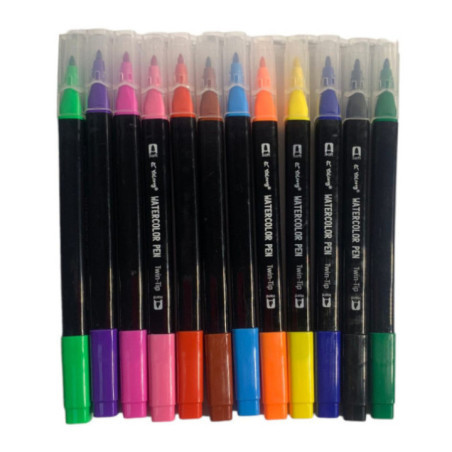 MARCADORES 12 COLORES DOBLE TIP JOE-049