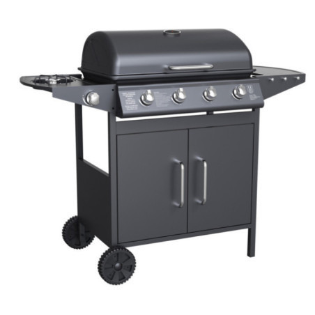 PARRILLA A GAS COLOR NEGRO 4 QUEMADORES