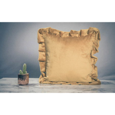 COJIN VELVET ROYAL MOSTAZA 45X45