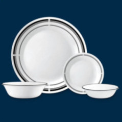 VAJILLA CORELLE 16 PIEZAS BRASSERIE NEGRA