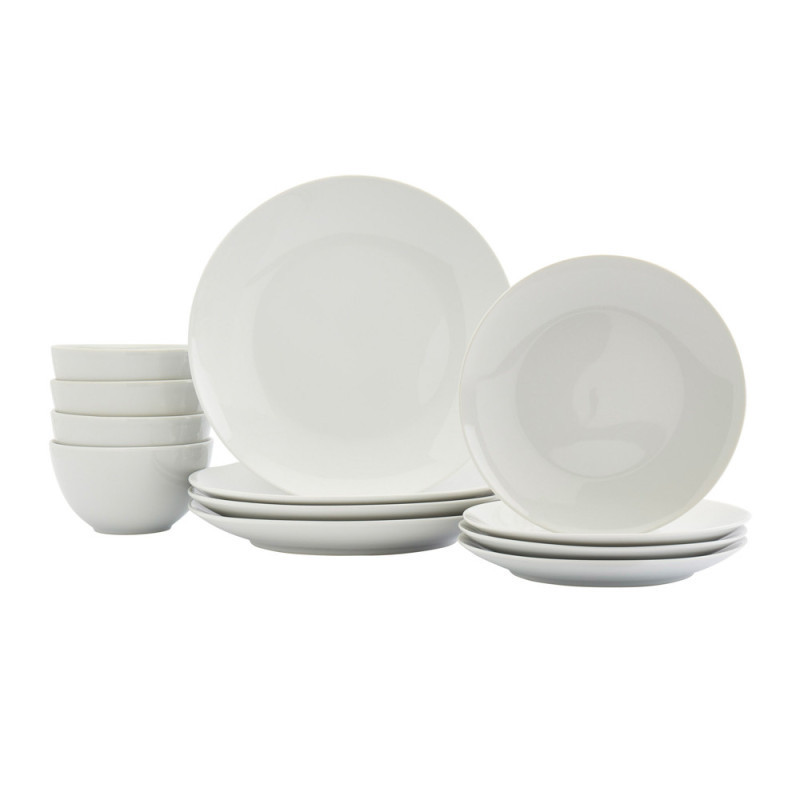 VAJILLA 12PZS REDONDO BLANCO