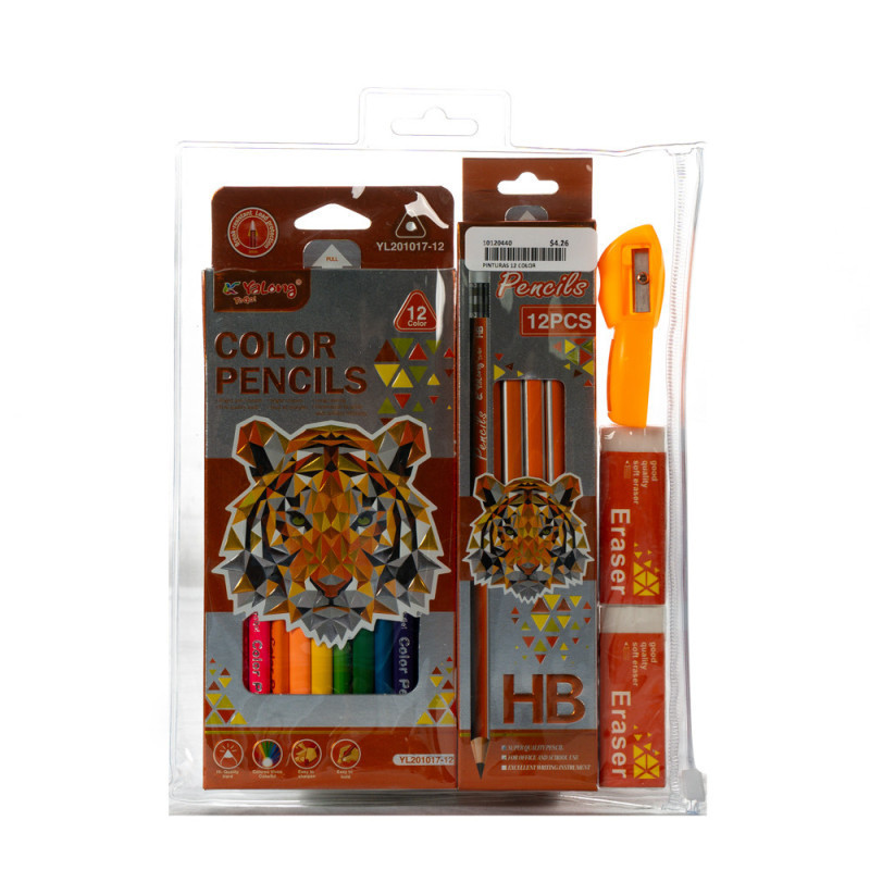 PINTURAS 12 COLORES +6 LAPICES JQAE-107